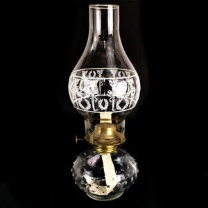 Vintage Lamplight Farms 13.5" Chimney Oil Lantern Lamp, Unused, Hobnail Base